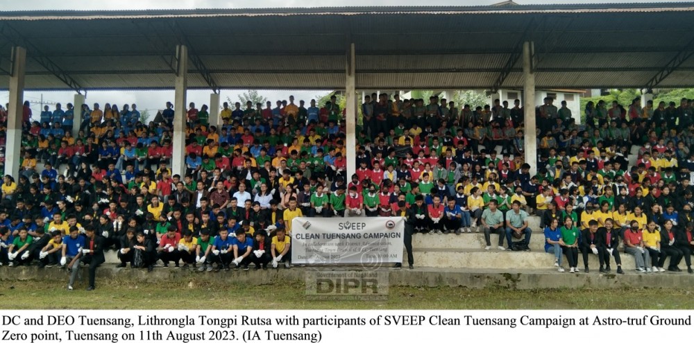 SVEEP Clean Tuensang Campaign was conducted at the Astro-turf ground zero point in Tuensang on August 11. (DIPR Photo) 
